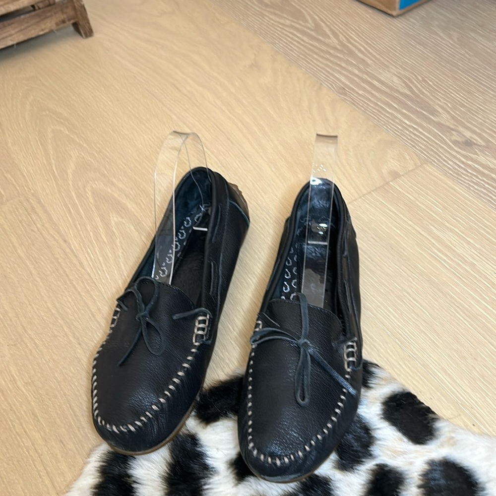 Soul of Africa Leather boat shoe in Black size 41/11